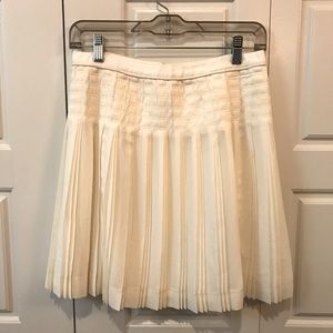 J. Crew Silky Ivory Pleated Skirt